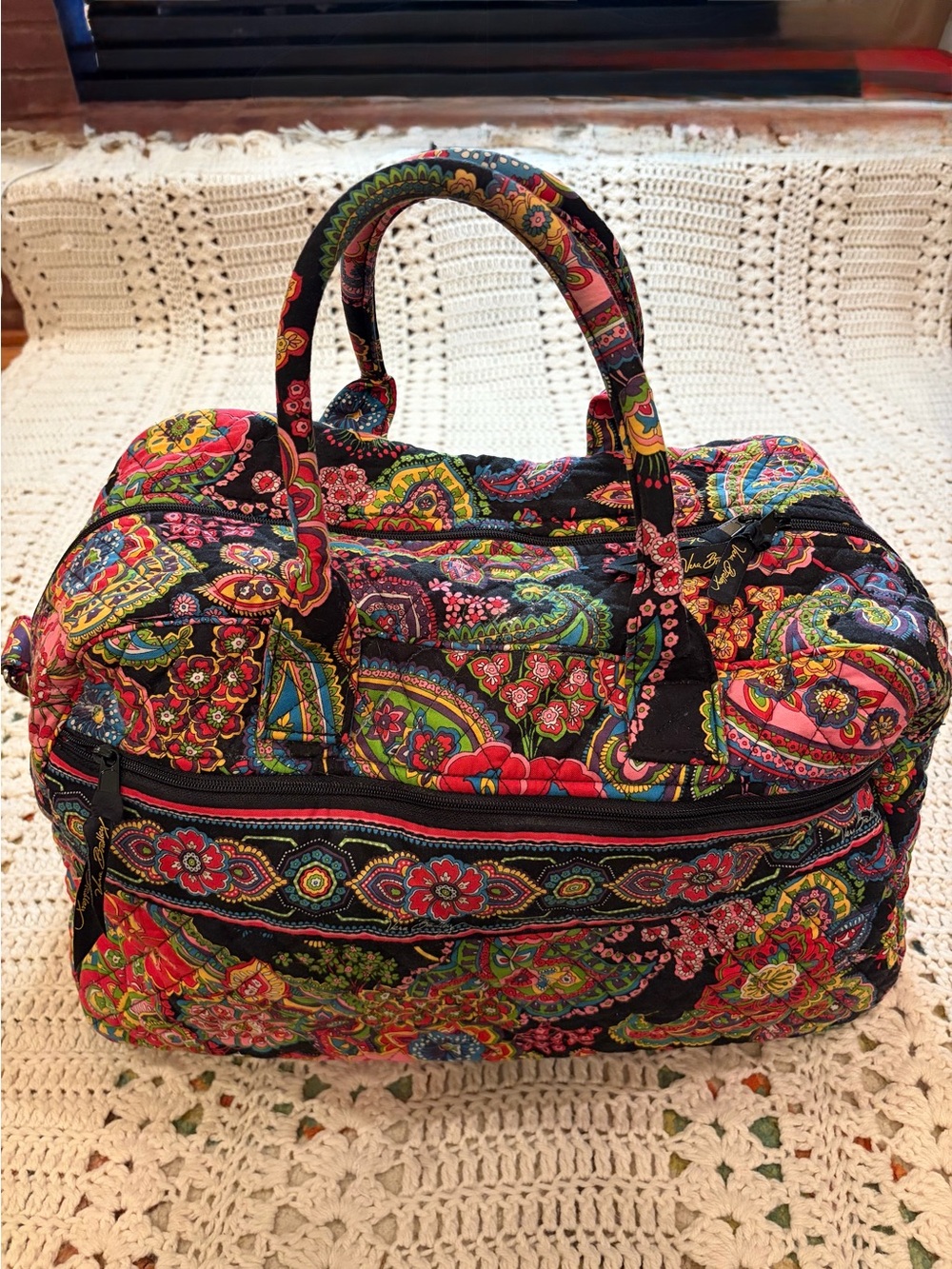 Vera Bradley Cotton Quilted Paisley “Symphony in Hue” Weekender Bag
